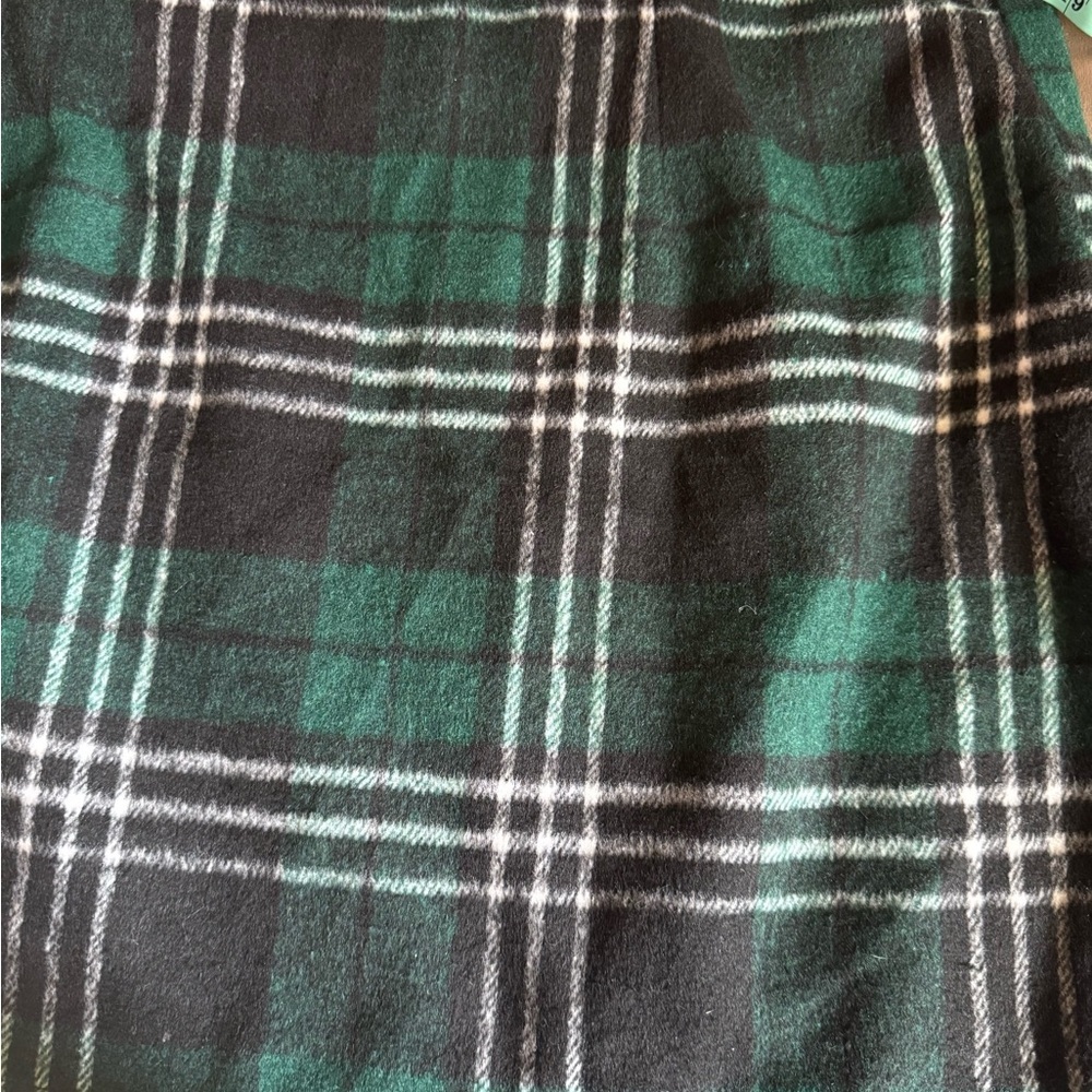 Green Plaid Wool Mini Skirt - Picture 3 of 6